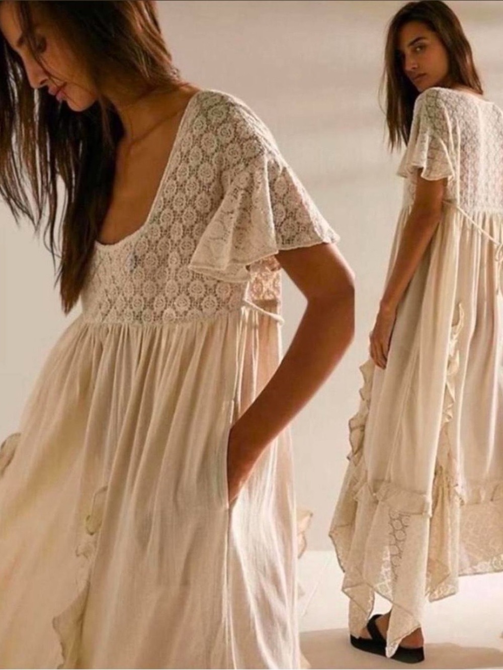 Free People Bring The Romance Midi Dress Size Small - Picture 5 of 9